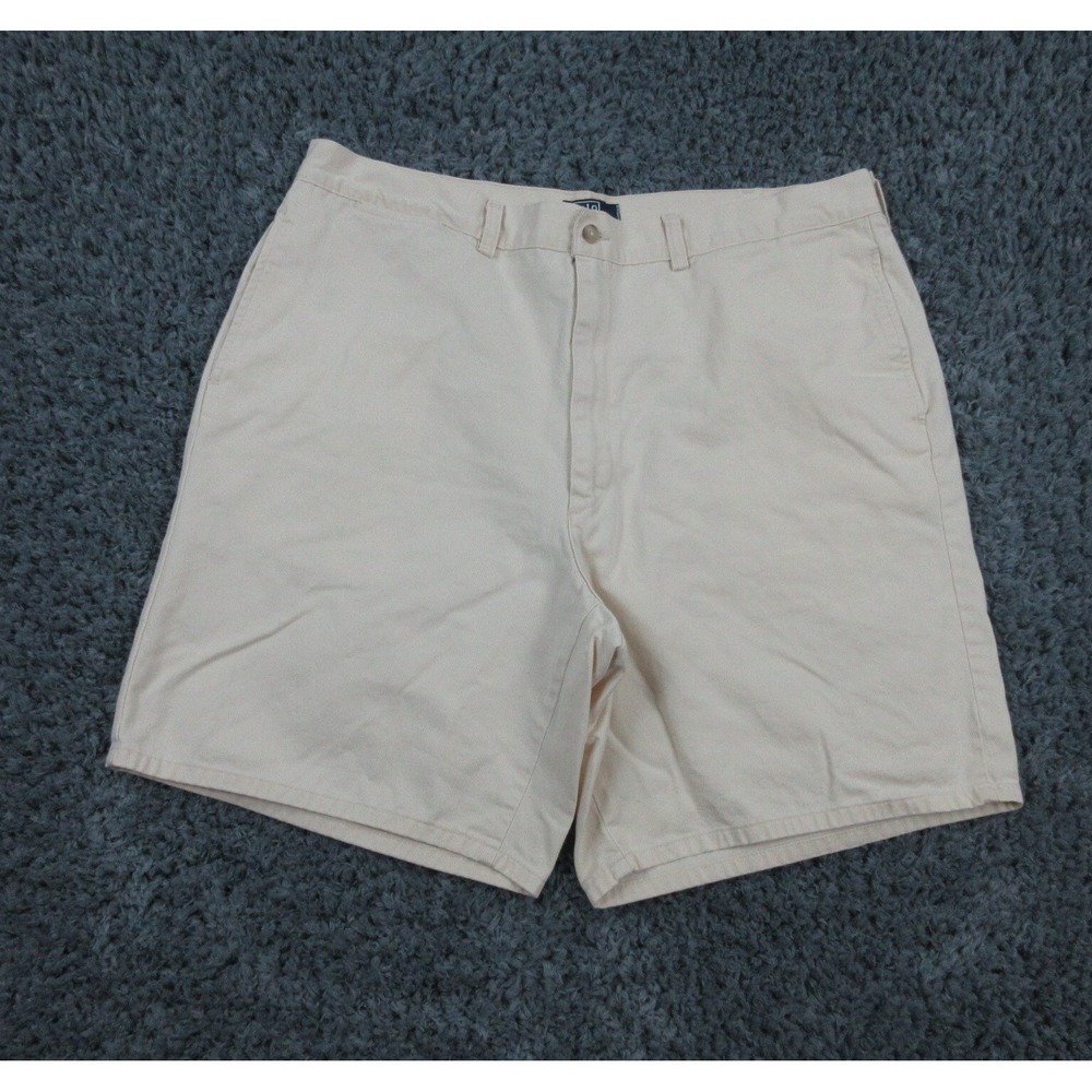 Polo Ralph Lauren Shorts Mens 40 Tan Beige Basic Vintage Chino 36x8*